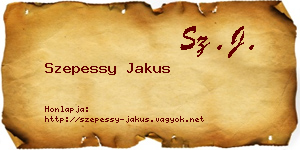 Szepessy Jakus névjegykártya